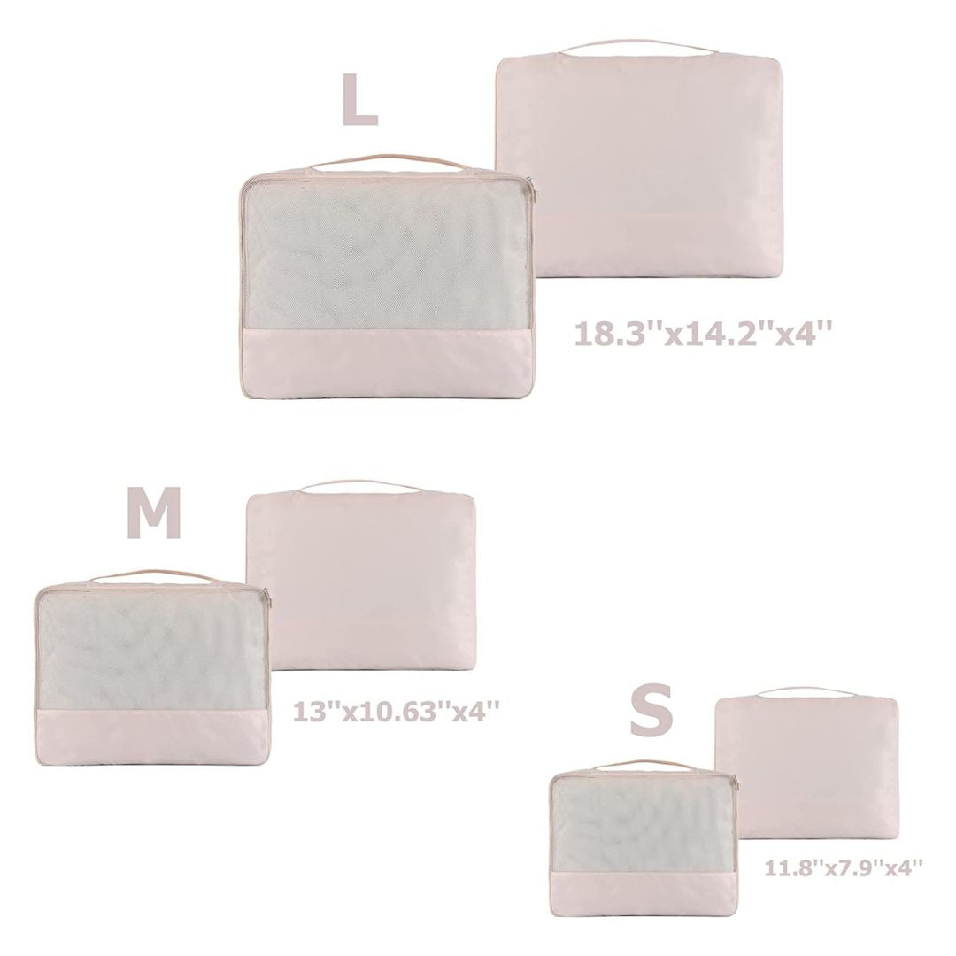 Packing cubes for travel accessories, Color: Cream