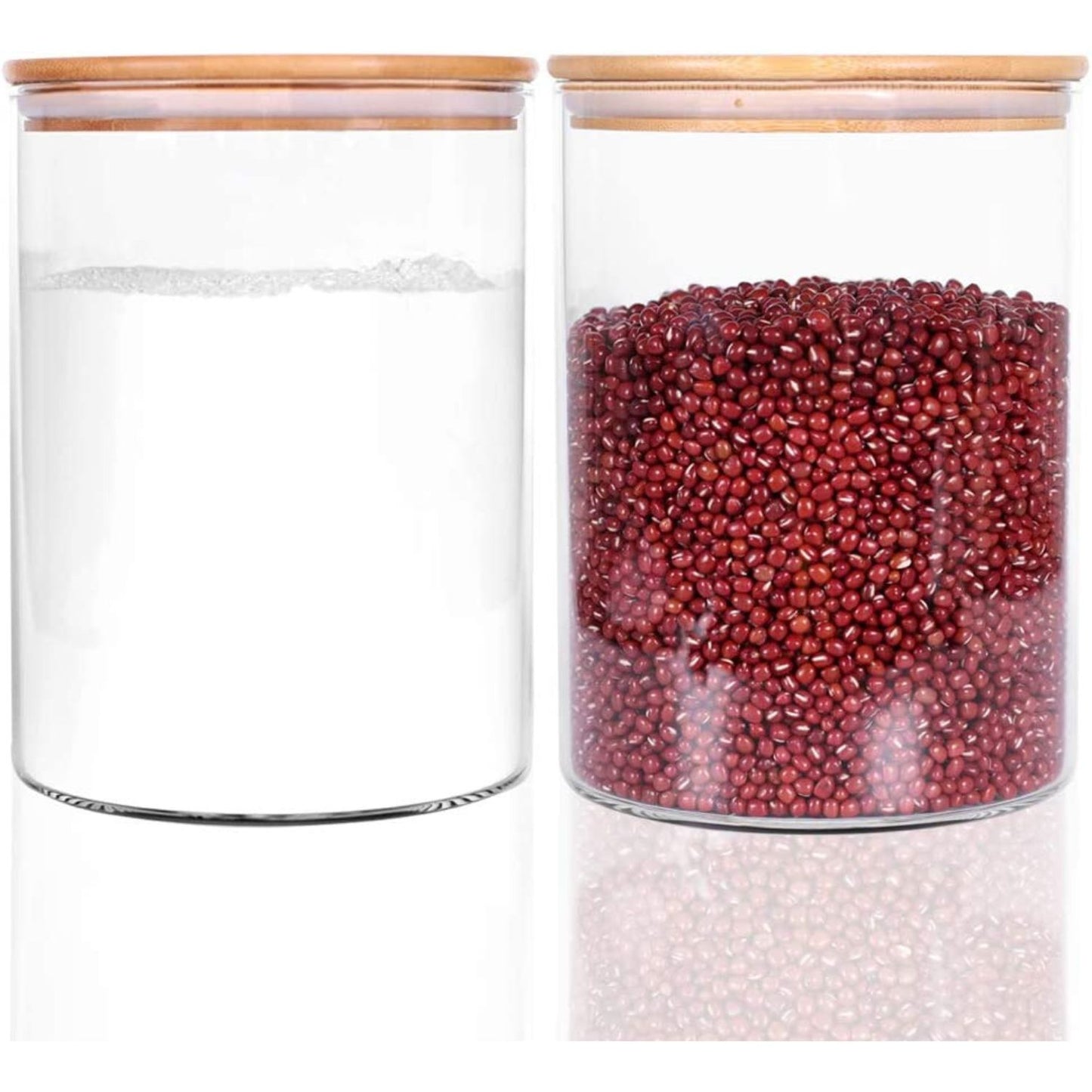 Set of 2 Large Glass Food Storage Jars, 5.9 IN