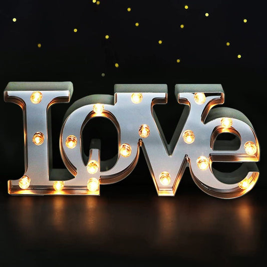 Large 16" x 7" LED Marquee Sign, Love