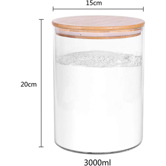 Set of 2 Large Glass Food Storage Jars, 5.9 IN