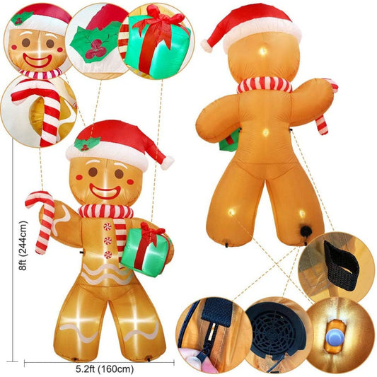 8ft Inflatable Christmas Decorations with 5 LED Lights