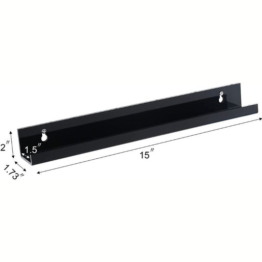 Acrylic Wall Shelves, 6-Pack (15") Black