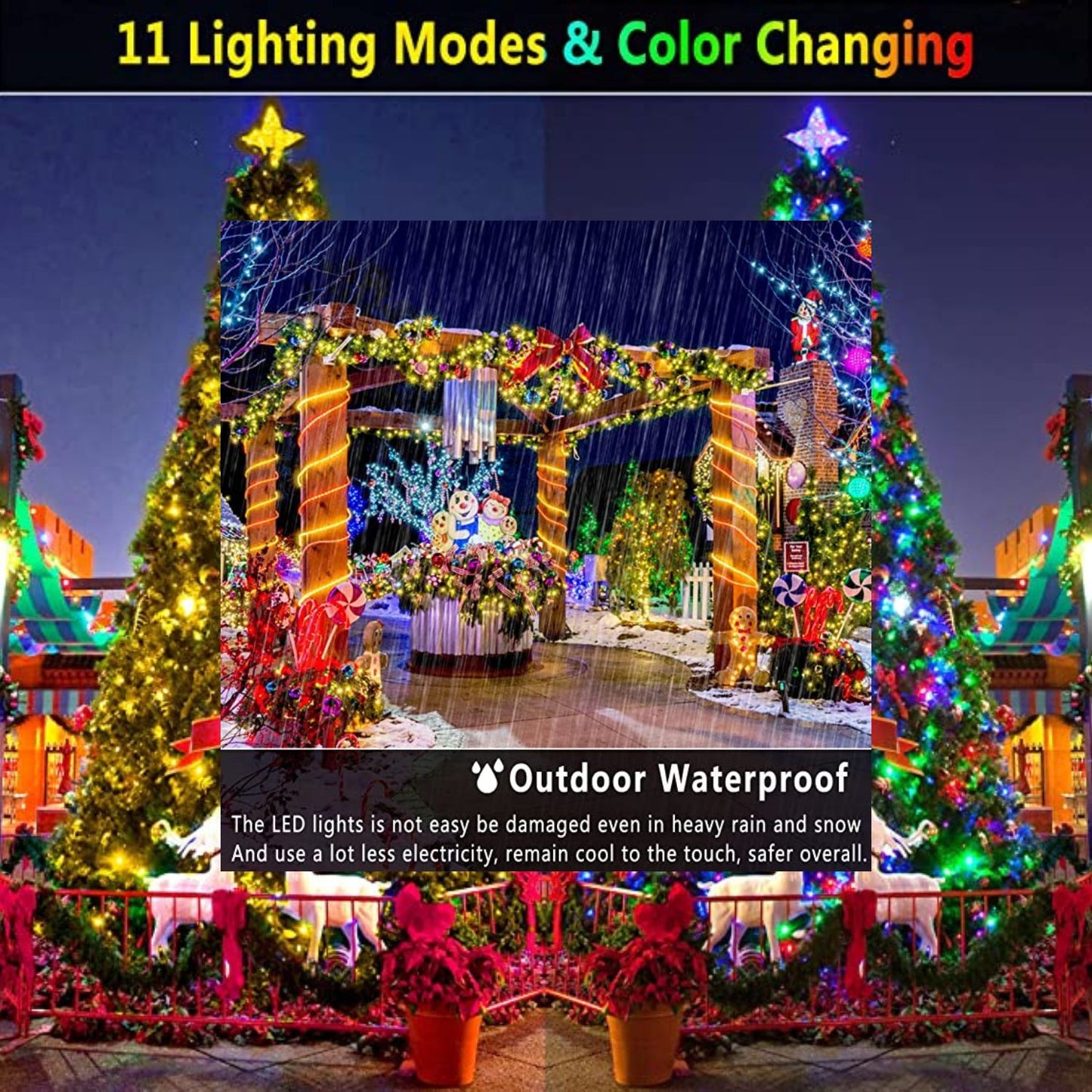 Color Changing Christmas Lights 200 LED 66 ft.