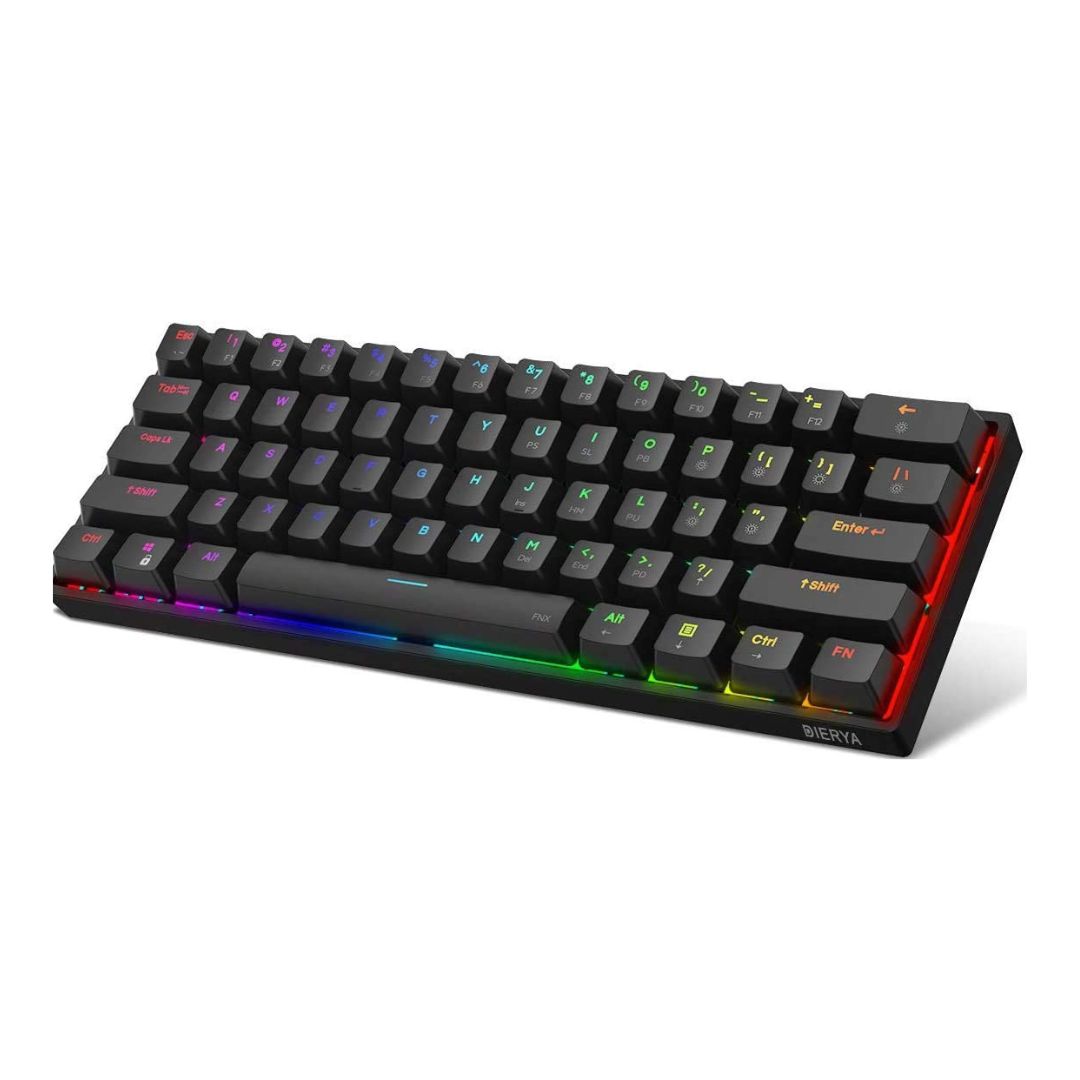 RGB Backlit Keyboard, Type C, 61 Keys, Gateron Optical Red Switch