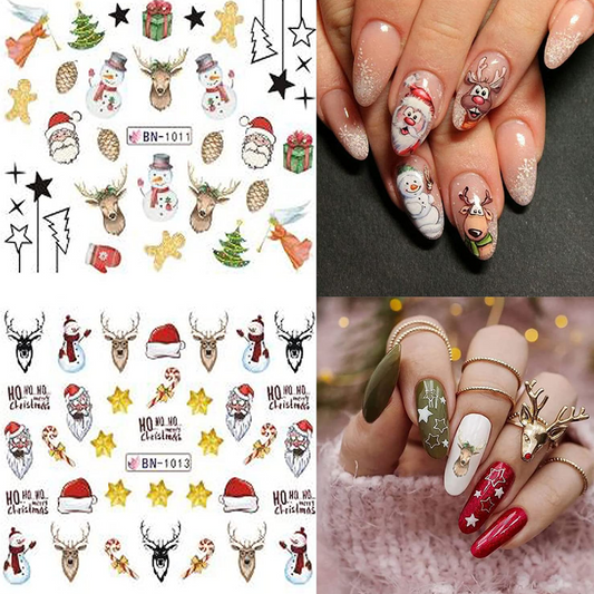 12 Sheets Christmas Nail Art Stickers