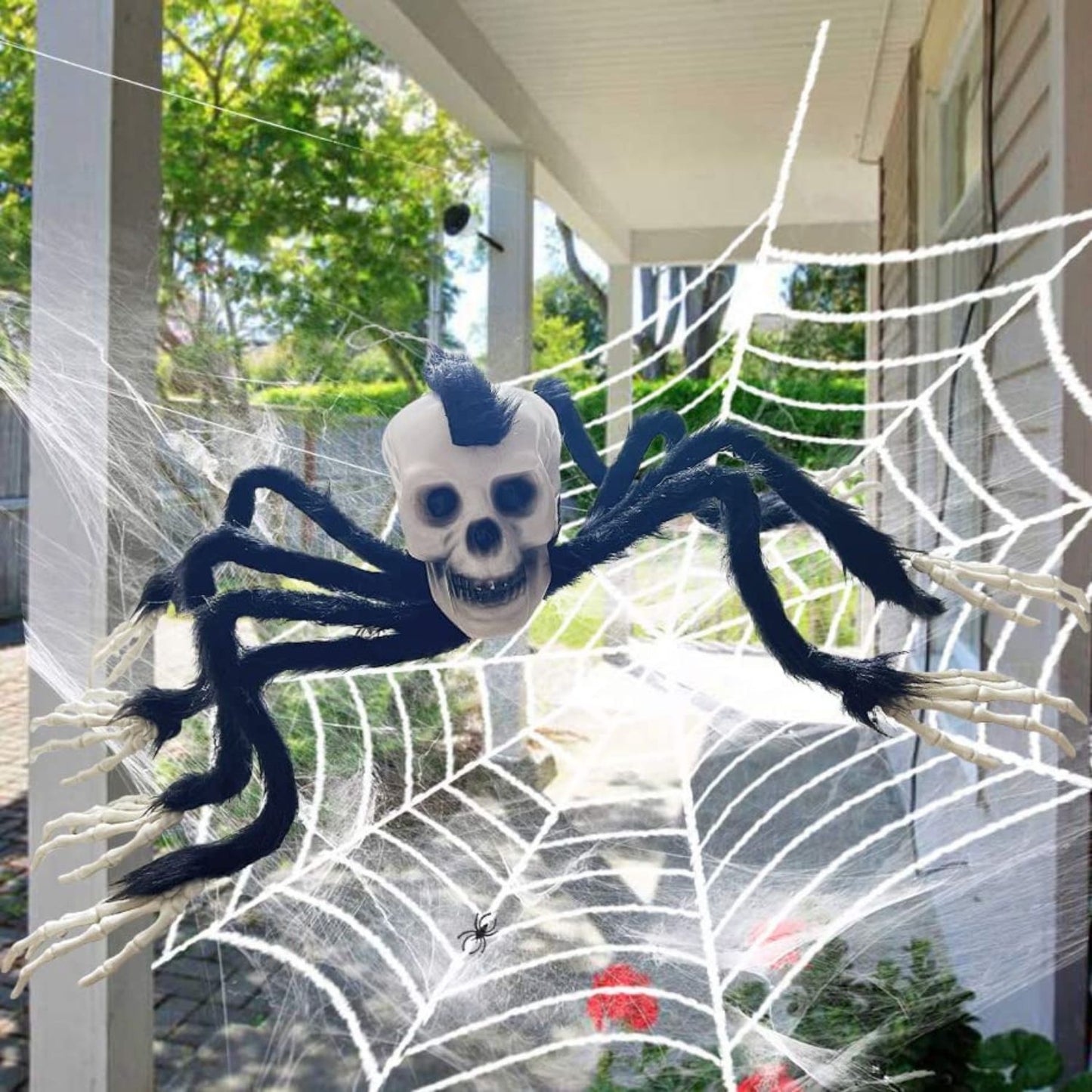 1.7ft Halloween Spider, 20" Skeleton Spider