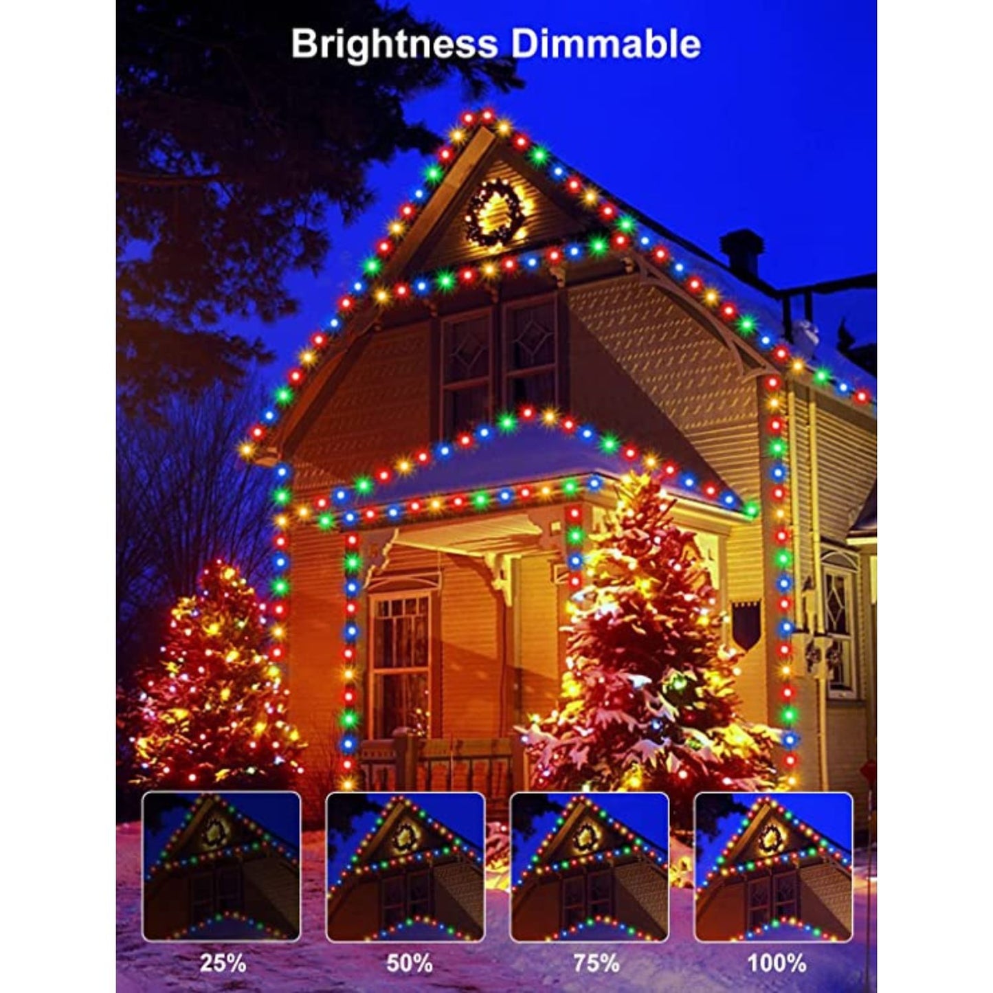 Waterproof outdoor LED Christmas lights, waterproof, 8 modes