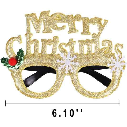 12 Christmas Glitter Glasses (One Size)