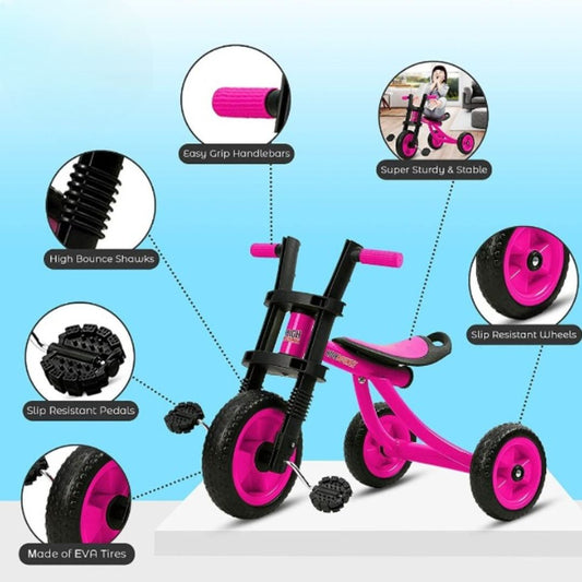 Extra tall 3-wheel tricycle for children, color: pink