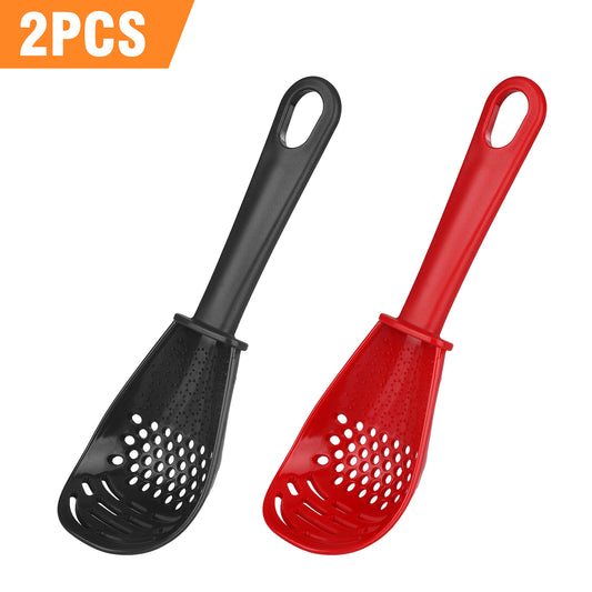 2 pcs multifunctional cooking spoon heat resistant (red-black)