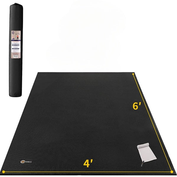 Large Exercise Mats (6' x 4' x 7mm), Color: Black