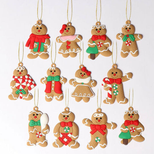 Decorative ornaments, gingerbread to hang, 12 units