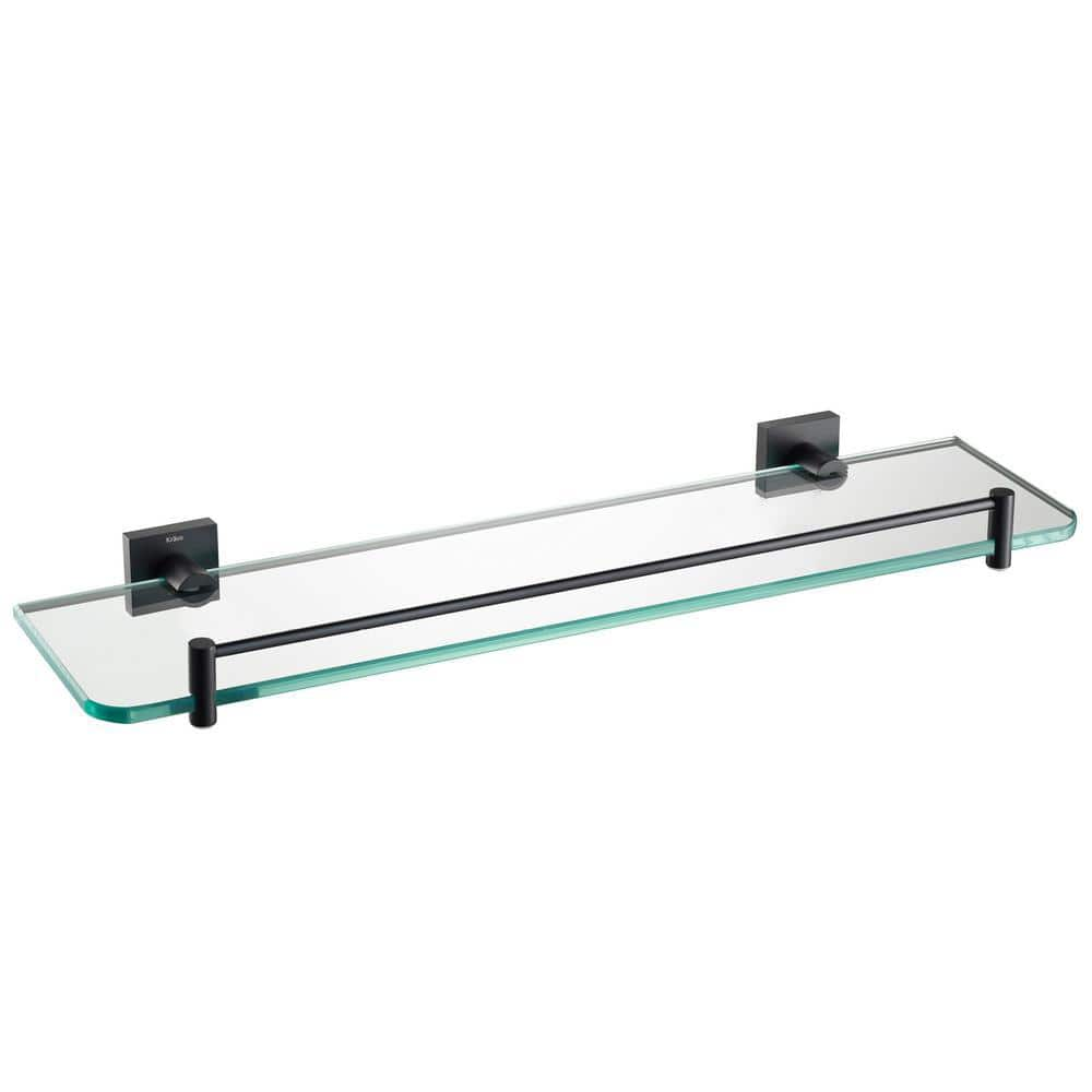 20 in. Bathroom Shelf in Matte Black