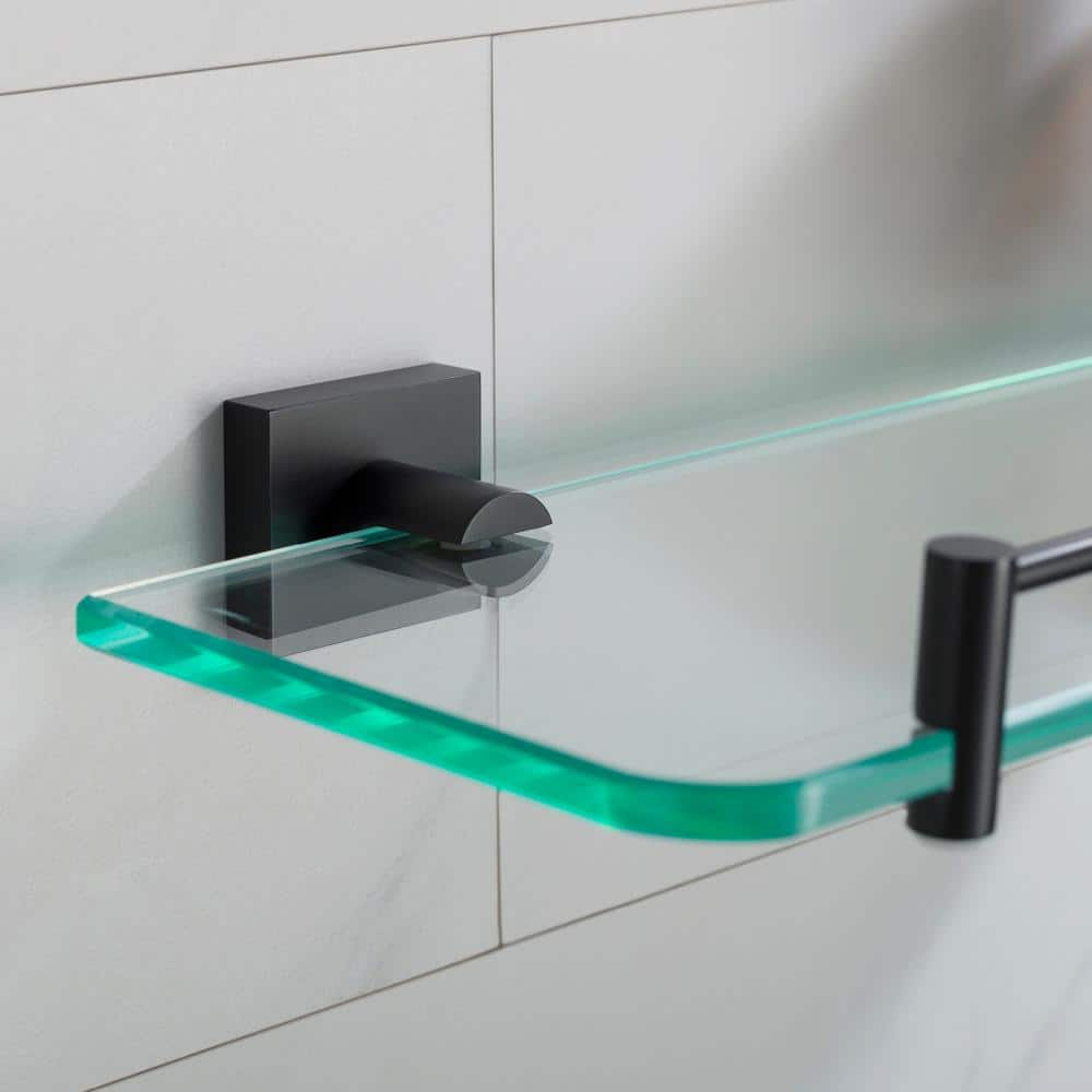 20 in. Bathroom Shelf in Matte Black