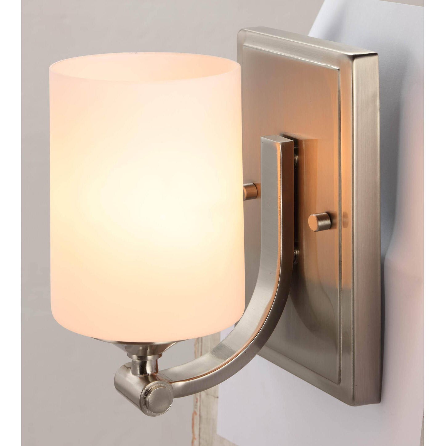 1 Light Wall Sconce with Opal Glass (Color: Brushed Nickel)