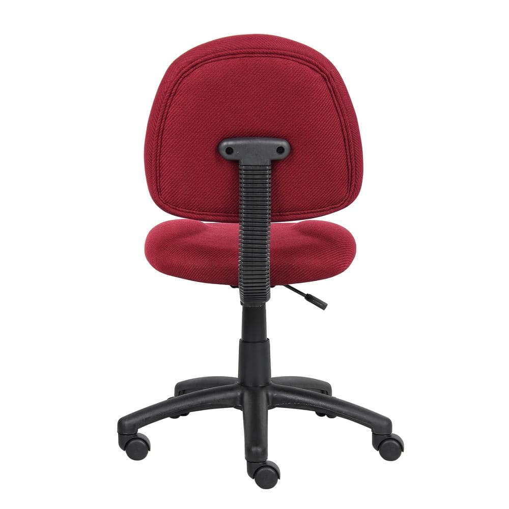 Armless Task Chair, 25" Wide, burgundy