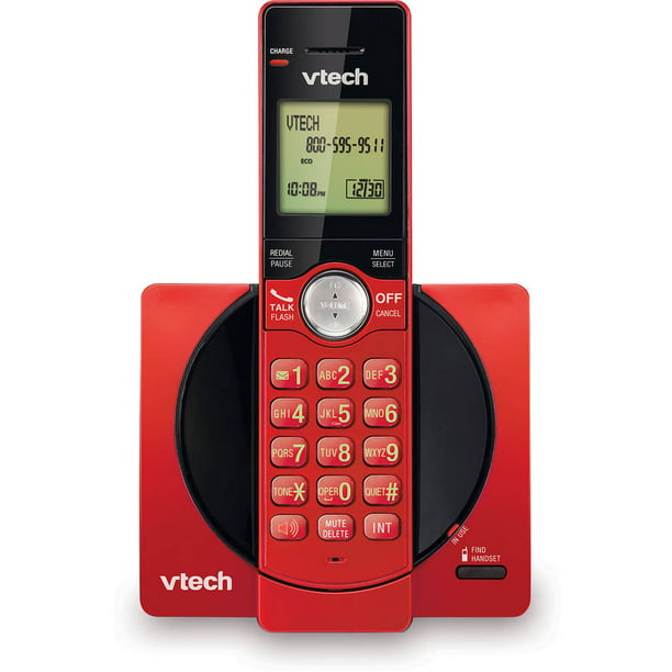 Cordless phone with caller ID and speaker, color: red