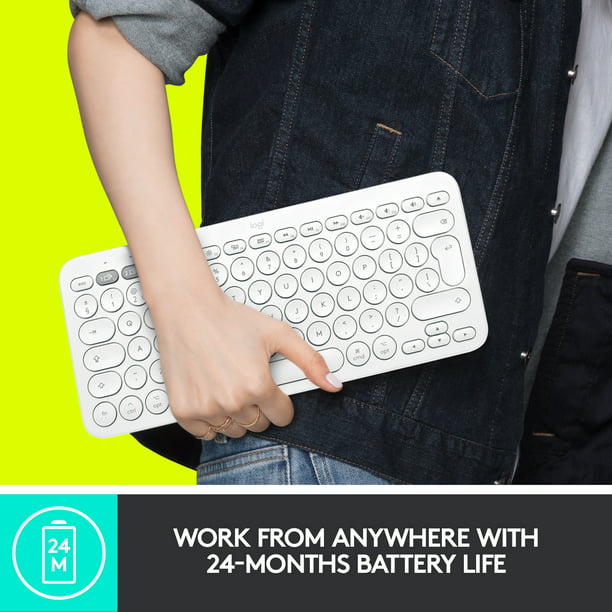 Multi-device Bluetooth keyboard with compact and slim profile