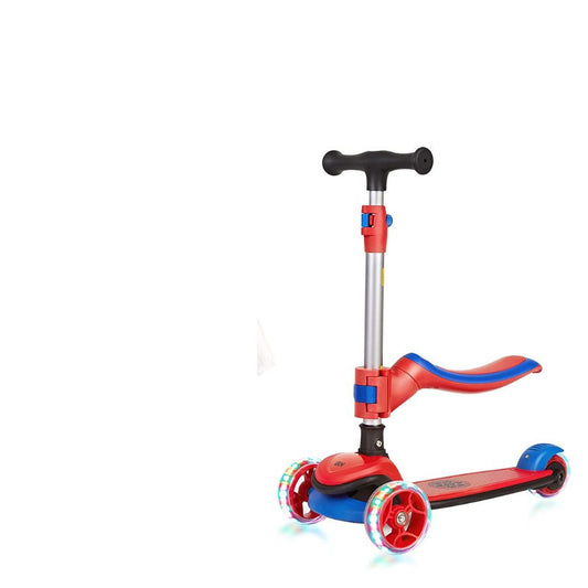 3-wheel scooter with helmet, Colour: Red