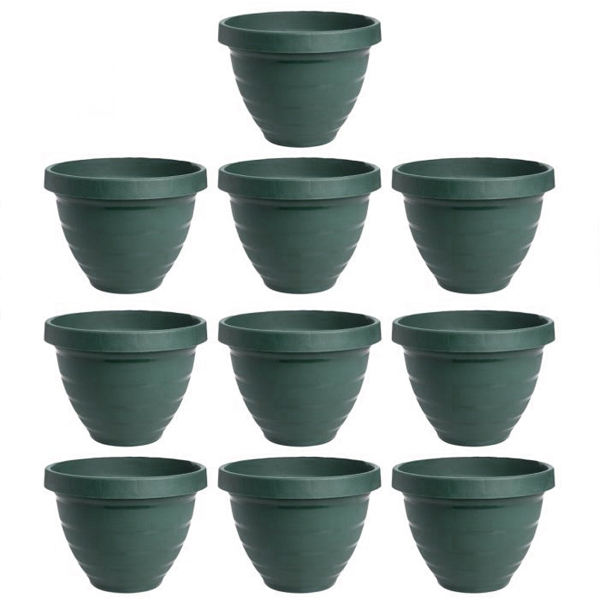 10 Pack 7.5" Self Watering Planters, Plastic, Color: Green