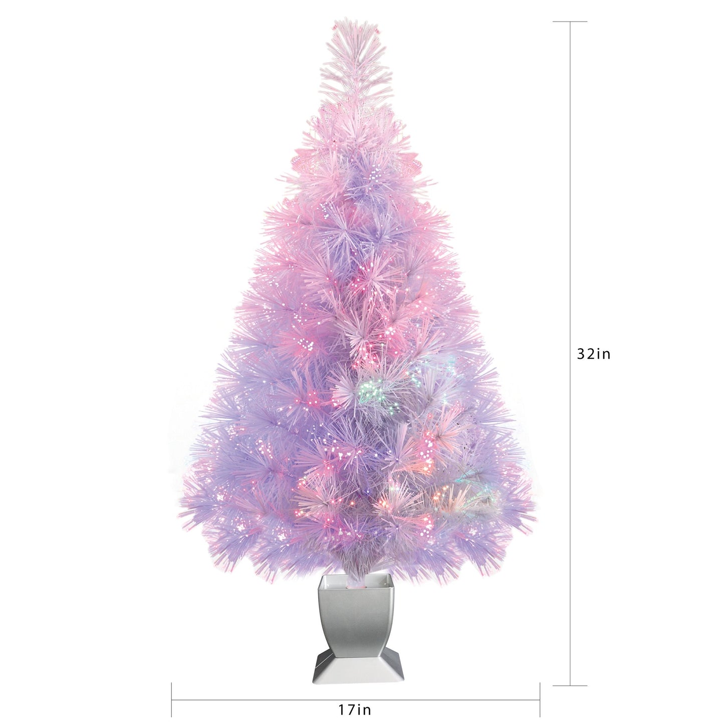 Artificial Christmas Tree, Pre-Lit LED, 32-Inch, White