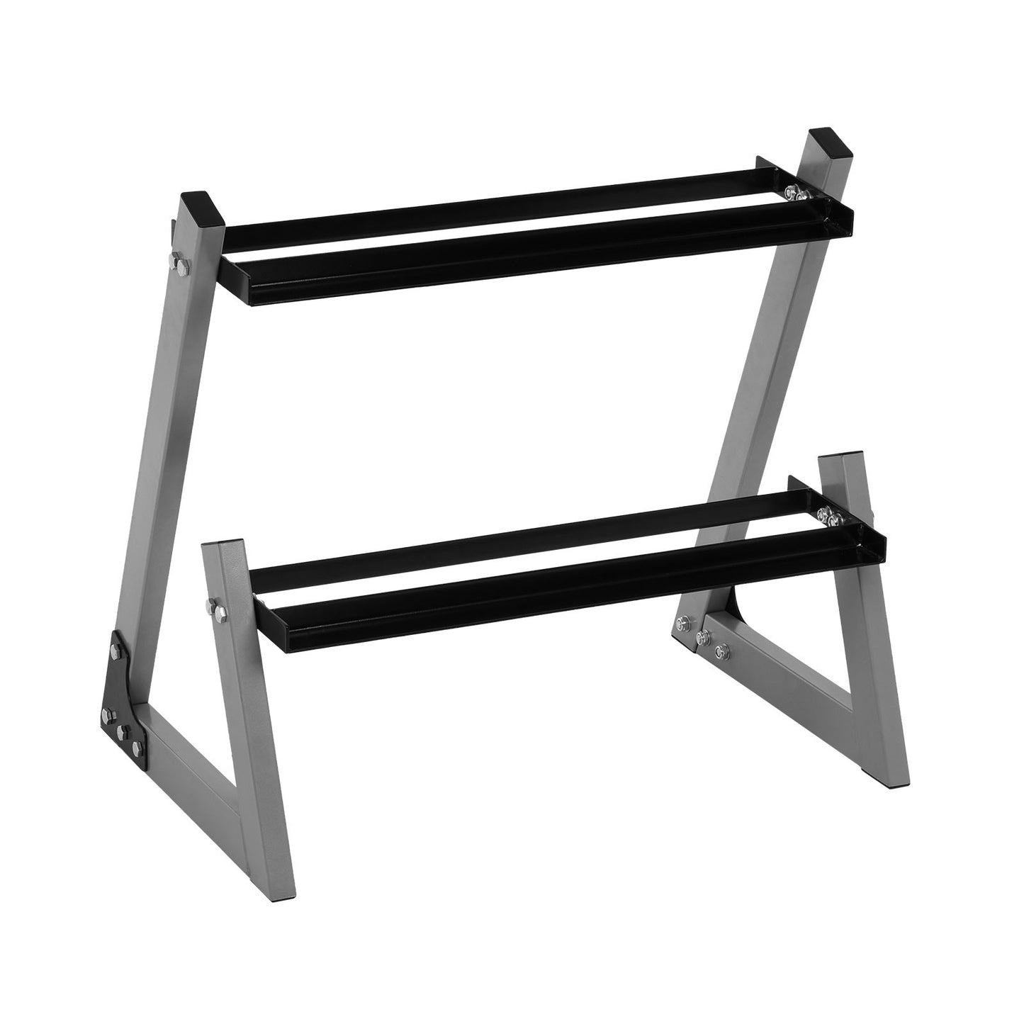 two layer dumbbell storage rack, Silver