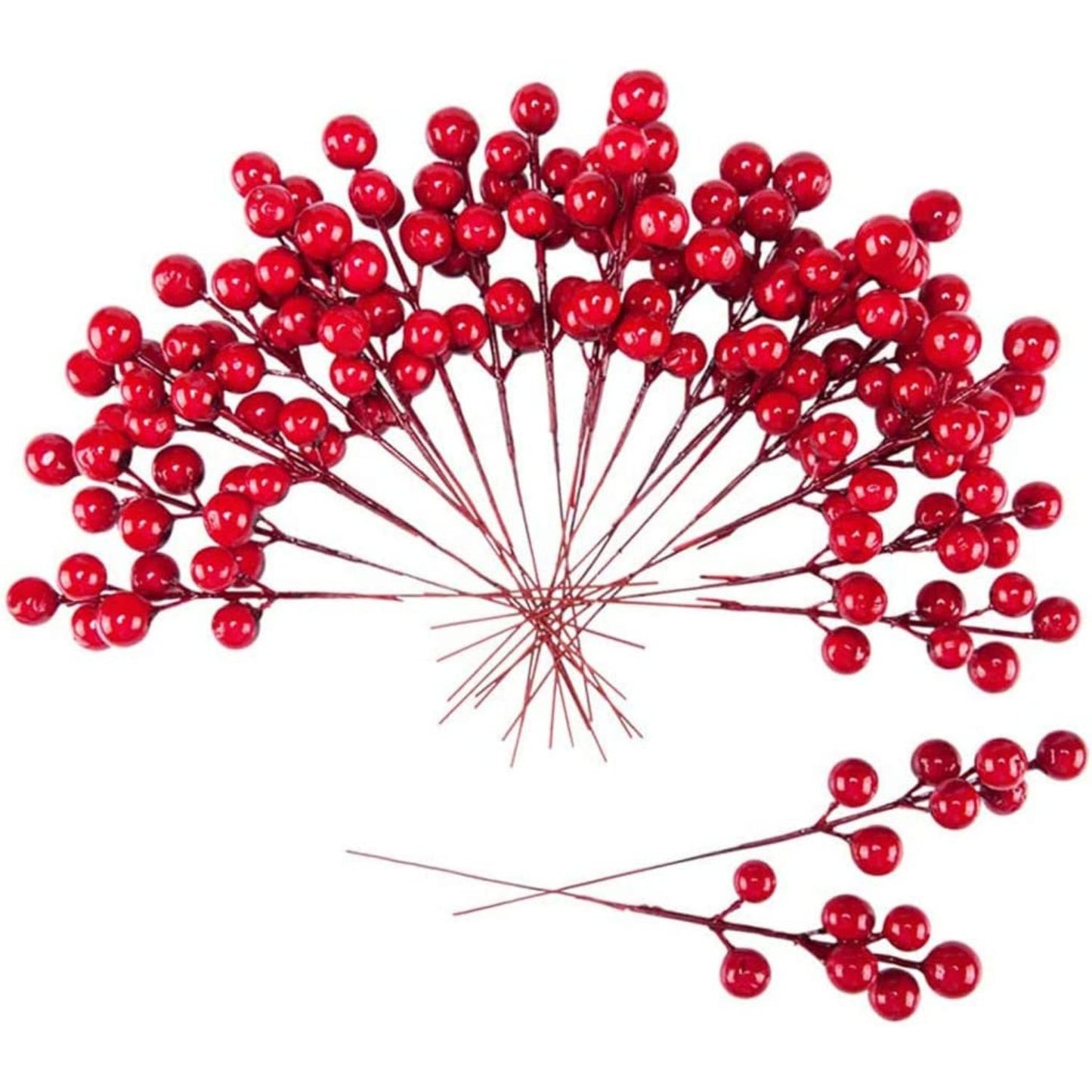 24 Artificial Red Berry Stems for Christmas Tree