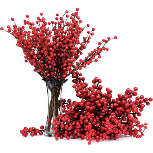 12 Pack Red Berry Stems for 12.6 Inch Christmas Tree