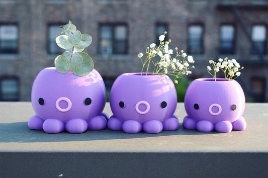 Octopus planter, size S, purple