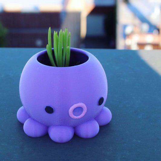 Octopus planter, size S, purple