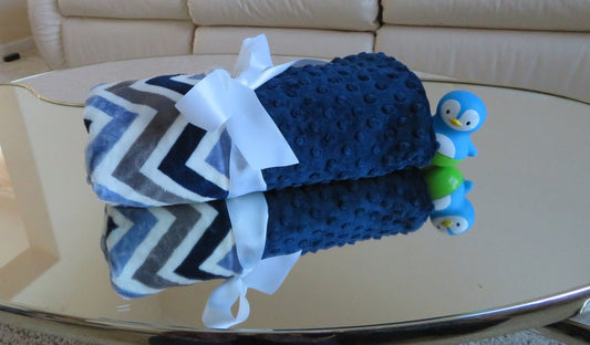 personalized baby blanket, Navy Blue