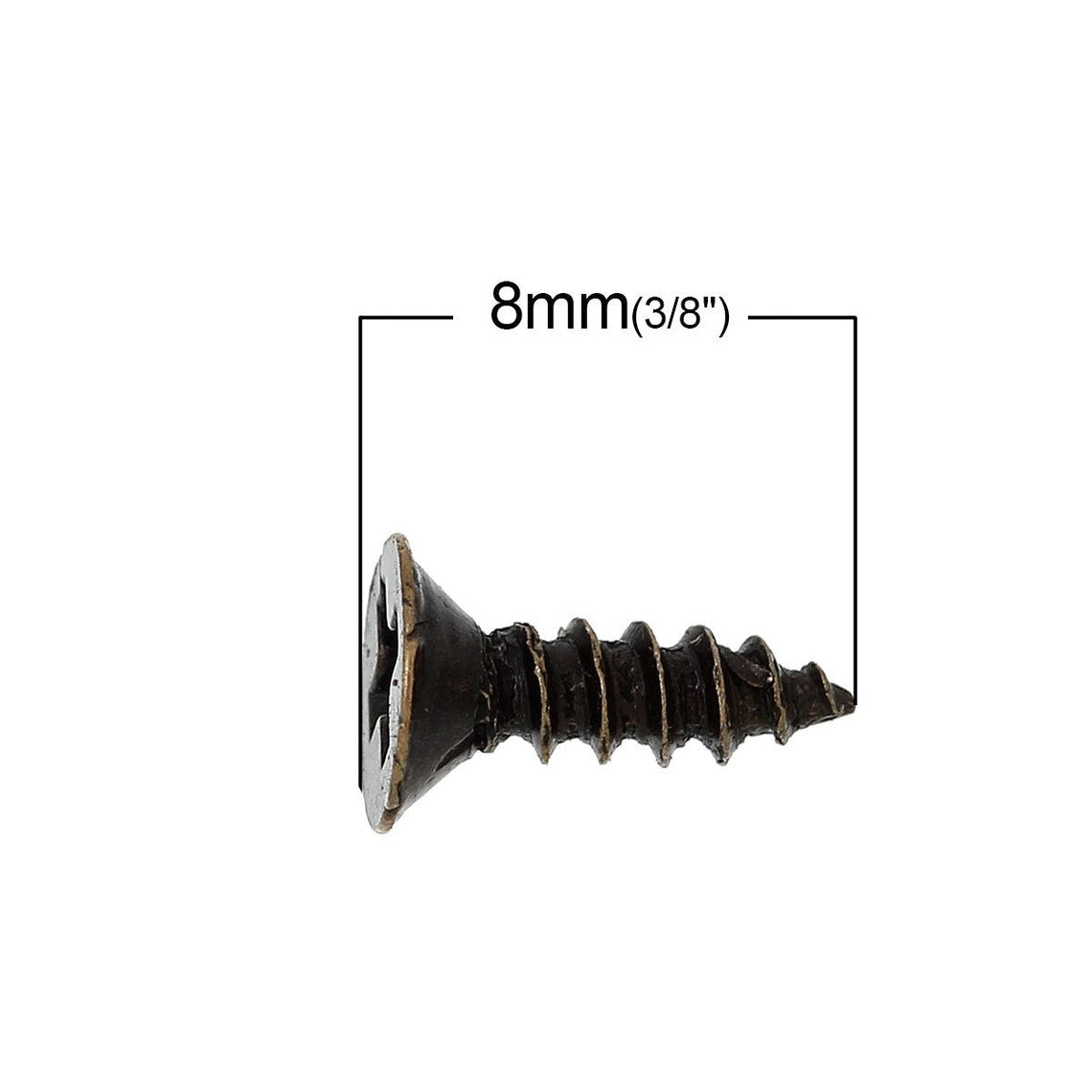 30 Antique Bronze Screws for Jewelers or Small Crafts 8mm x 5mm