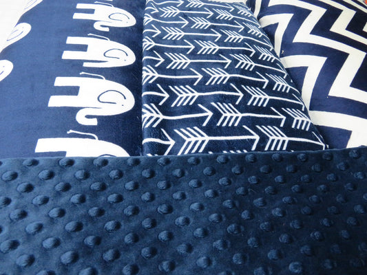 personalized baby blanket, Navy Blue