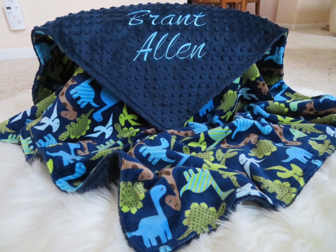 personalized baby blanket, Dinosaur