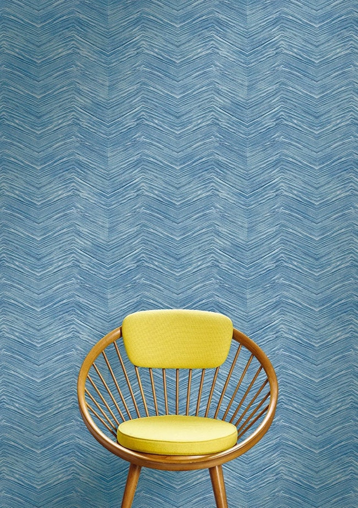 Blue Modern Wood Grain Wallpaper (20.5 x 36 Inch Yard)