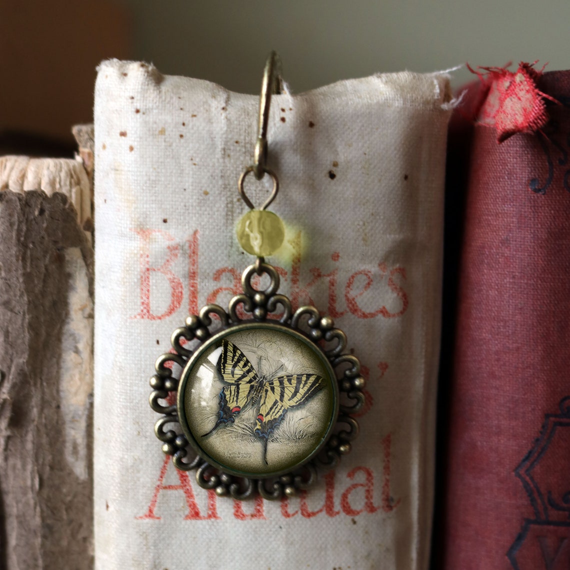 Glass Cabochon Brass Bookmark (5")