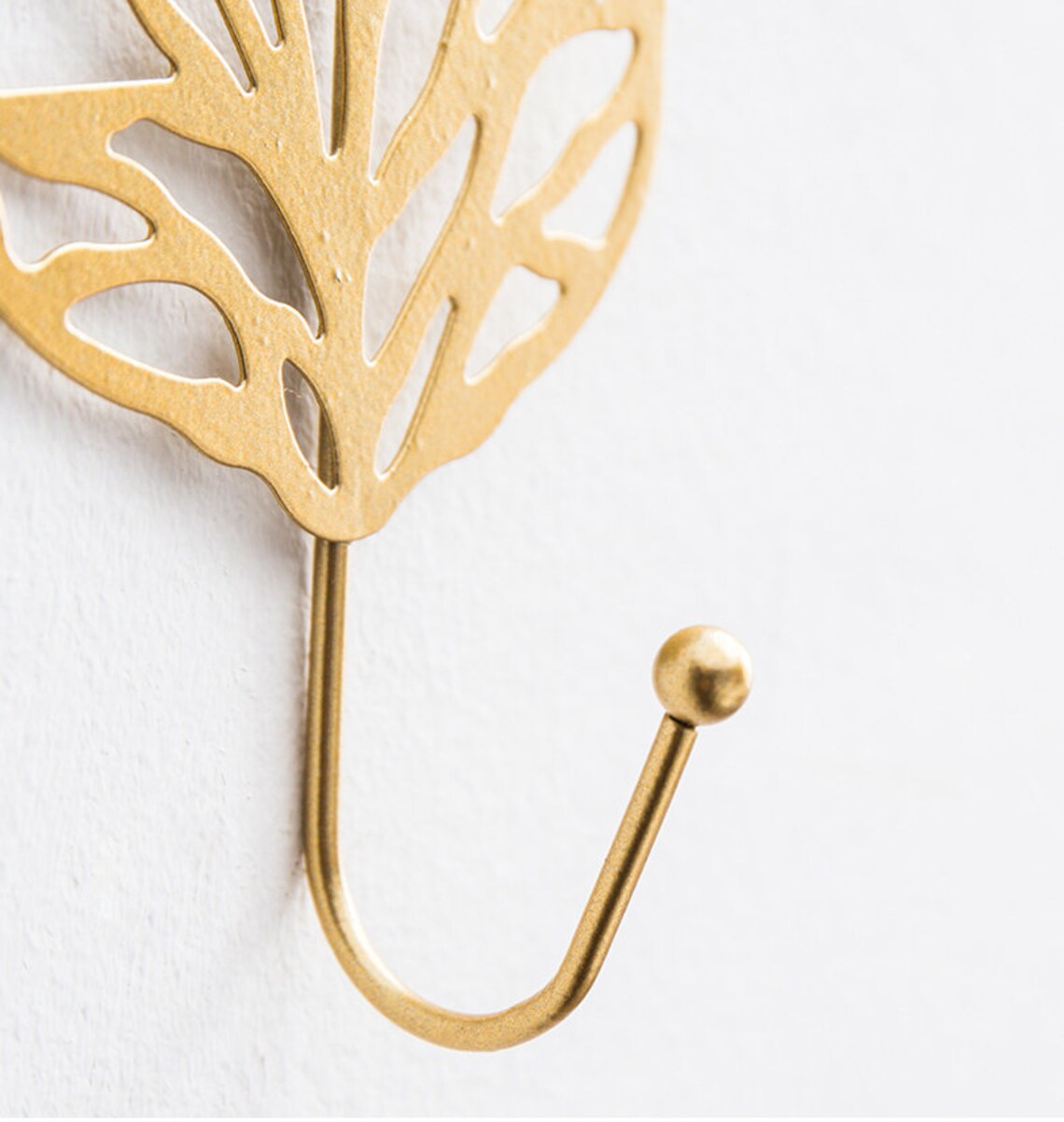 Gold Leaf Wall Hook Set of 6