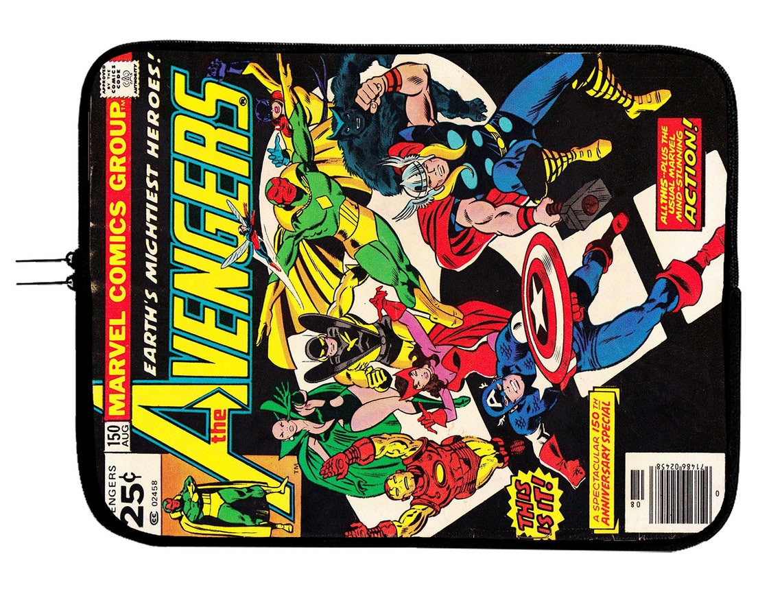 The Avengers Comic Book Laptop Sleeve, Tablet Sleeve, 11 "