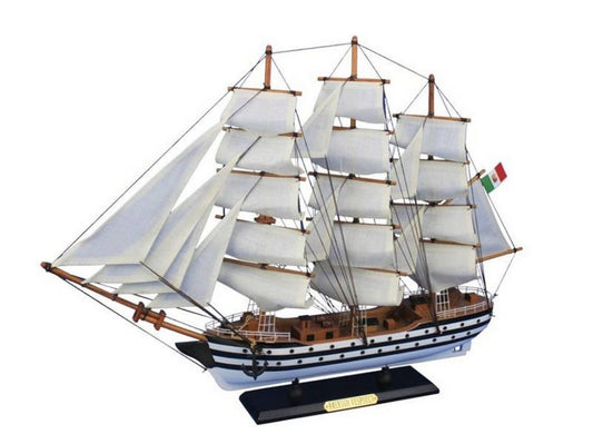 Amerigo Vespucci Wooden Model Ship, 15" L x 2" W x 12" H