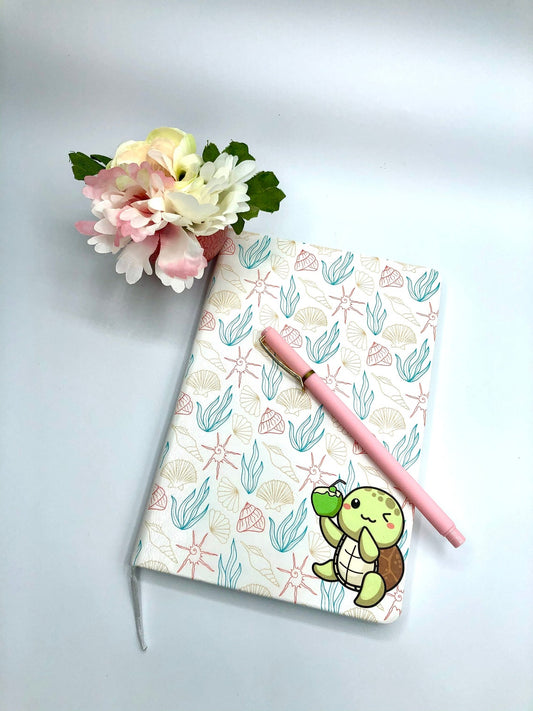 Sea turtles and corals notebook, (5.75 ”X 8.5”)