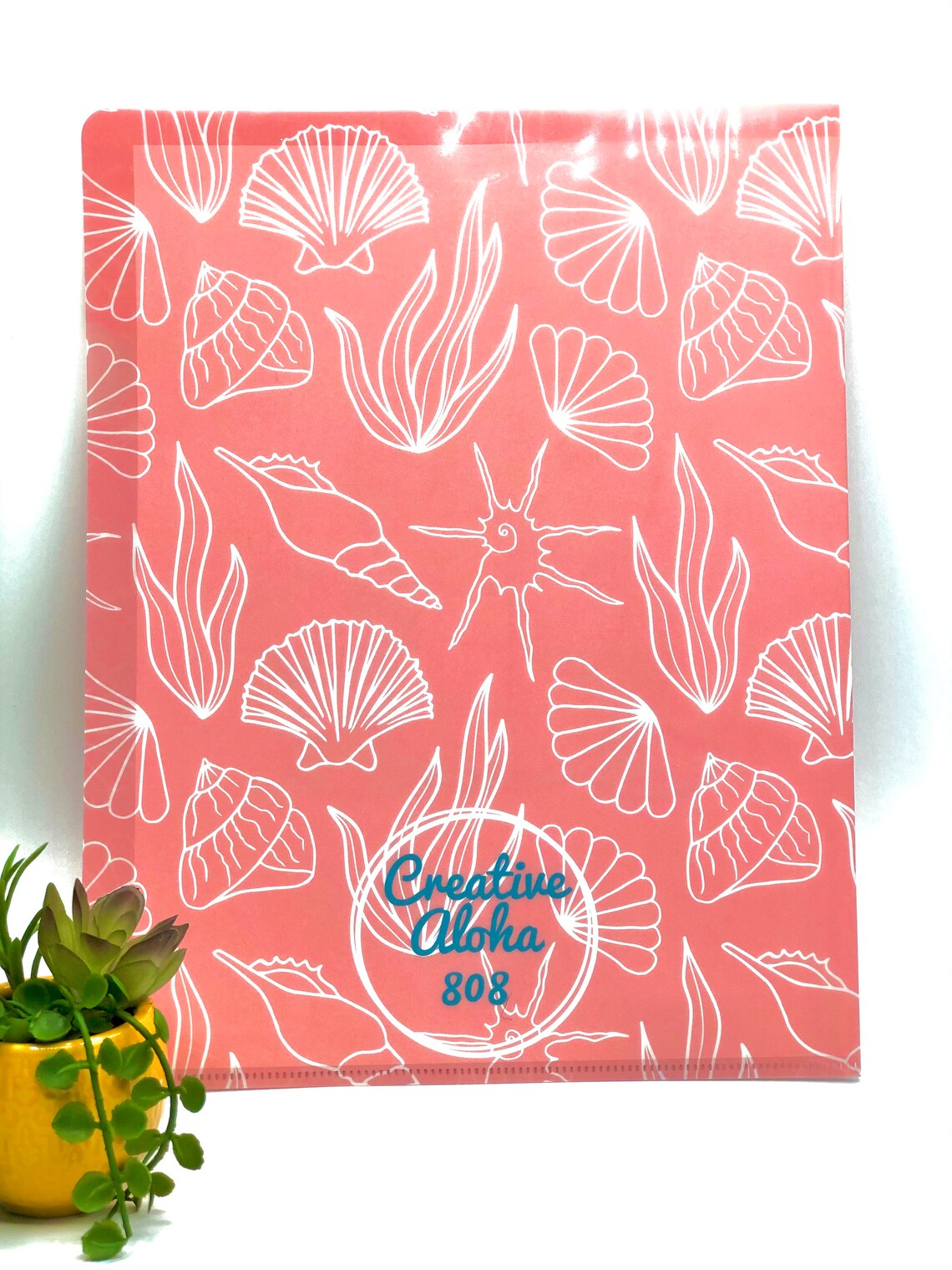 Letter size L pocket file organizer, coral print