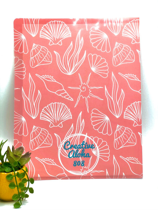 Letter size L pocket file organizer, coral print