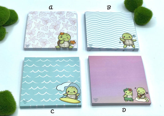 Turtle sticky note pad, style (A), 50 pages, 3 ”X 3”