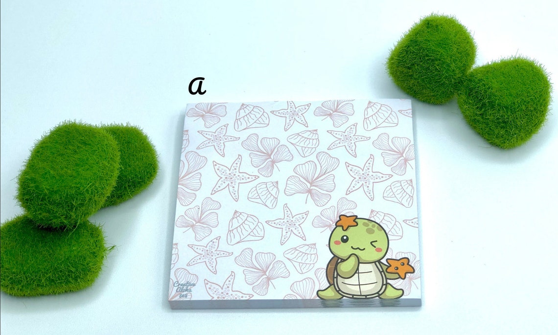 Turtle sticky note pad, style (A), 50 pages, 3 ”X 3”