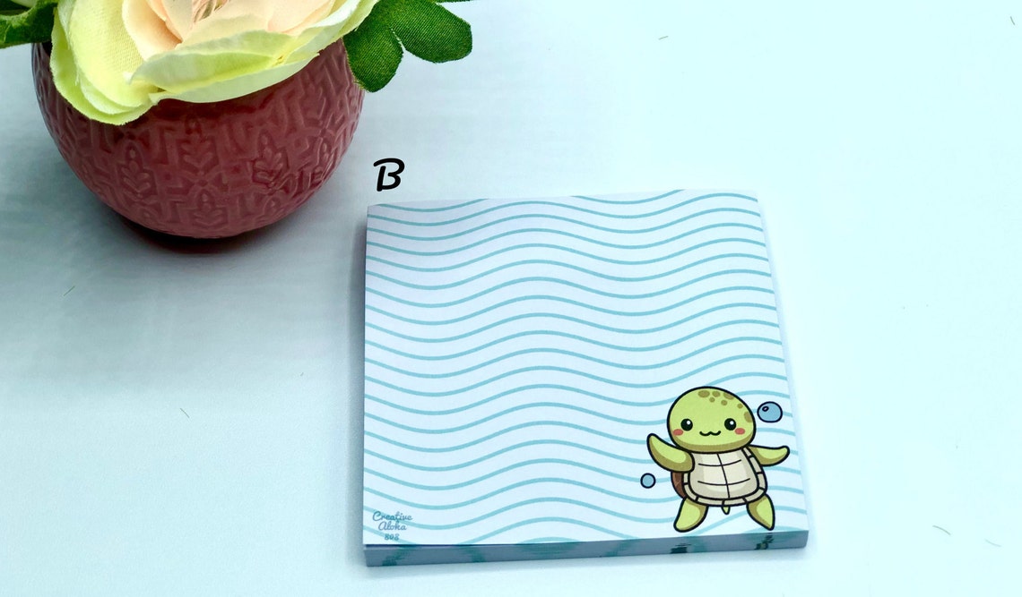 Turtle sticky note pad, style (B), 50 pages, 3 ”X 3”