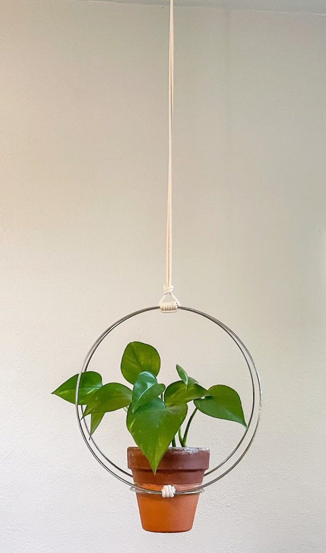 Plant stand, minimalist pendant with rings