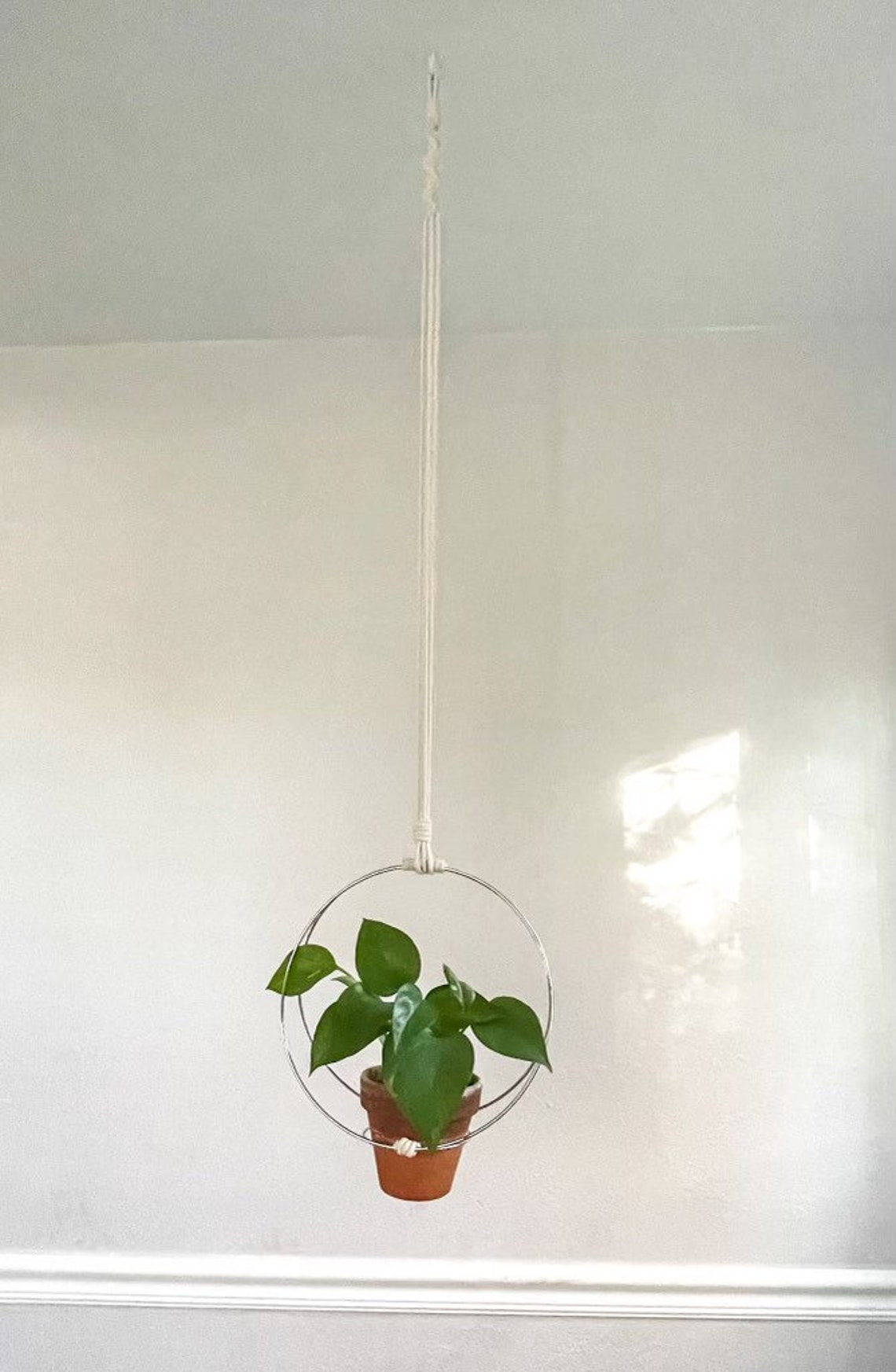 Plant stand, minimalist pendant with rings