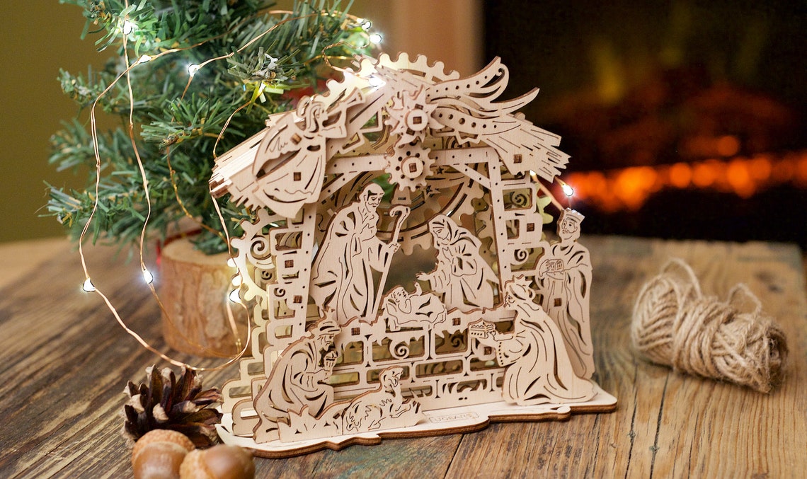 Nativity Scene 3D Mechanical Puzzle - Wooden Christmas Puzzle