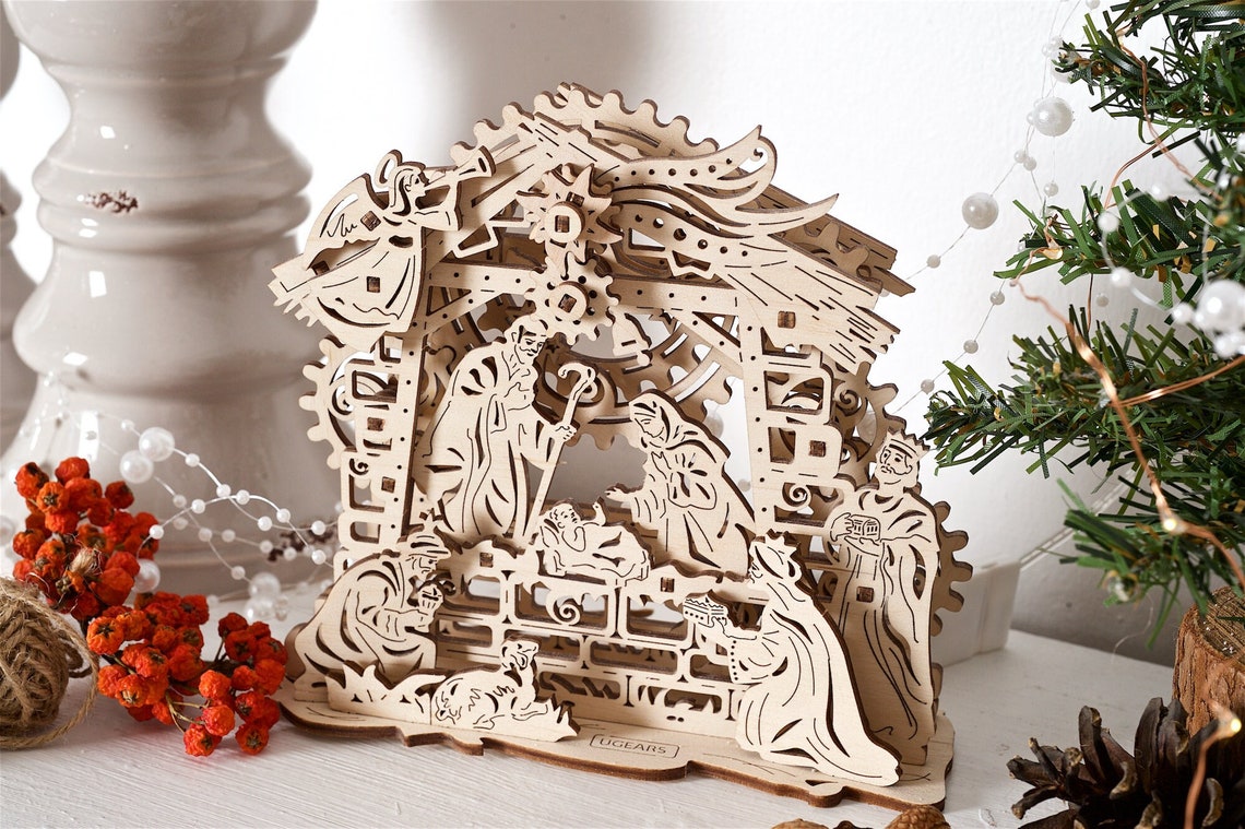 Nativity Scene 3D Mechanical Puzzle - Wooden Christmas Puzzle