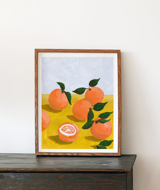 Modern Art Print Picture Orange Artwork Illustration, 16x20 inch